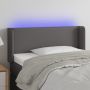 Galvūgalis su LED, pilkos spalvos, 83x16x78/88cm, dirbtinė oda
