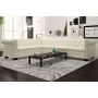 Chesterfield kampinė šešiavietė sofa, dirbtinė oda, balta