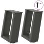 Kavos staliuko kojelės, 2 vnt., antracito spalvos, 30x(30-31) cm, plienas