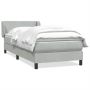 Lova su spyruoklėmis ir čiužiniu, šviesiai pilka, aksomas