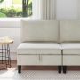 Vidurinė sofa su saugykla Kreminė Aksomas