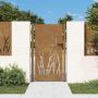 Sodo vartai, 100x175 cm, Corten plienas, žolės raštas