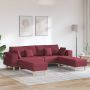 Sofa su pagalve 3 pcs Vyno raudona audinys