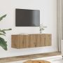Sieninės TV spintelės, 2vnt., artisano ąžuolo, 100x30x30cm