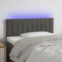 Galvūgalis su LED, tamsiai pilkas, 80x5x78/88cm, aksomas