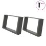 Kavos staliuko kojelės, 2 vnt., antracito spalvos, 70x(30-31) cm, plienas