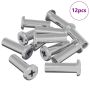 Užrakto veržlė 12 pcs Sidabro M6 x 15 mm Plienas