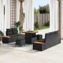 Sodo Sofų Rinkinys su pagalve su saugykla 8 pcs Juoda
