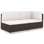 Modulinė dvivietė sofa, rudos spalvos, poliratanas
