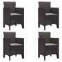 Sodo Kėdė su pagalve 4 pcs Ruda 53 x 49 x 85 cm Polipropilenas