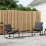 Sodo Sofų Rinkinys 3 pcs Juoda ir Antracitas Plienas
