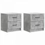 Šalia lovos spintelė 2 pcs Betono pilka 43 x 34,5 x 44,5 cm