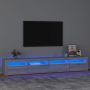 Televizoriaus spintelė su LED, pilka ąžuolo, 240x35x40cm