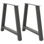 Valgomojo stalo kojos, 2 vnt., antracito spalvos, A formos, 90x(72-73) cm, plienas