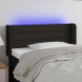 Galvūgalis su LED, juodos spalvos, 103x16x78/88cm, audinys