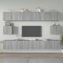 TV spintelių komplektas, 6 dalių, pilkas ąžuolo, mediena