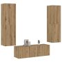 3 dalių sieninis televizoriaus spintelės komplektas Artisan Oak