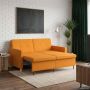 Ištraukiama sofa-lova Tamsiai geltona Audinys