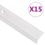 Profiliai laiptams, 15vnt., sidabro, 90 cm, aliuminis, L formos