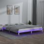 Lovos rėmas su LED, baltas, 180x200cm, mediena, itin didelis