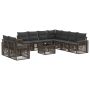 Sodo Sofų Rinkinys 10 pcs Pilka ir tamsiai pilka poliratanas