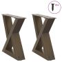 Kavos staliuko kojelės, 2 vnt., natūralus plienas, 40x(30-31,3) cm, plienas