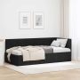 Kampinė lovos konstrukcija Juoda 90 cm x 200 cm Aksomas