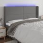 Galvūgalis su LED, tamsiai pilkas, 203x16x118/128cm, audinys