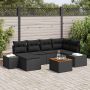 Sodo Sofų Rinkinys 7 pcs Juoda