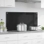Virtuvės užpakalinė plokštė Juoda 100 x 50 cm grūdintas stiklas