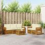 Sofų komplektai su pagalve 6 pcs Natūralus ir grietinėlė