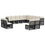 Sodo Sofų Rinkinys 13 pcs Juoda poliratanas