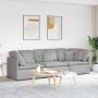 Modulinė sofa su pagalvėlėmis, audinys, debesų pilka