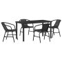 Sodo valgomojo komplektas 5 pcs Juoda