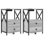 Šalia lovos spintelė 2 pcs Pilkas Sonoma 40 x 31 x 60 cm