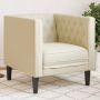 Chesterfield krėslas, kreminės spalvos, dirbtinė oda