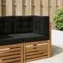 Lauko sofa pagalvėlė 3 pcs Juodas Poliesteris