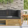 Lauko kampinė sofa Kietos akacijos mediena Balta