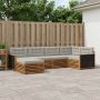 Lauko sofos komplektas 6 pcs Natūrali ir šviesiai pilka