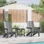 Sodo Kėdė 3 pcs Šviesiai pilka 80.5 x 74.5 x 92 cm Polietilenas