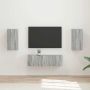 TV sieninio kabineto komplektas 4 pcs Pilkas Sonoma