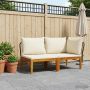 2 pcs Kampinė ir Vidurinė Sofa Kietos akacijos mediena Natūrali
