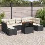Sodo Sofų Rinkinys su saugykla 8 pcs Juoda Poli ratanas