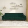 Dvivietė sofa-lova su dvejomis pagalvėmis, žalia, aksomas