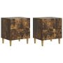 Šalia lovos spintelė 2 pcs Dūminio ąžuolo 43 x 34,5 x 48 cm