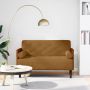 Dvivietė sofa su pagalvėlėmis, ruda, 110 cm, aksomas