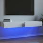 TV spintelės su LED lemputėmis, 2vnt., baltos, 60x35x15,5cm