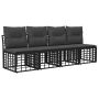 4 sėdimų vietų sodo sofa be rankų 4 pcs 4-Vietų skaičius Juoda
