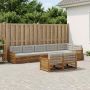 Lauko sofos komplektas 8 pcs Natūrali ir šviesiai pilka