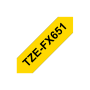 Brother | TZe-FX651 Flexible ID Laminated Tape | Black on Yellow | TZe | 8 m | 2.4 cm